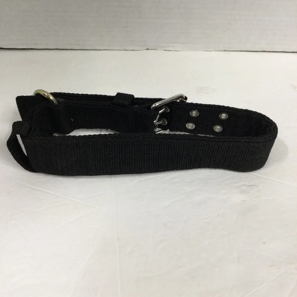 Dog Collar Canvas Black with Silver Closure Sz 26 in NWOT